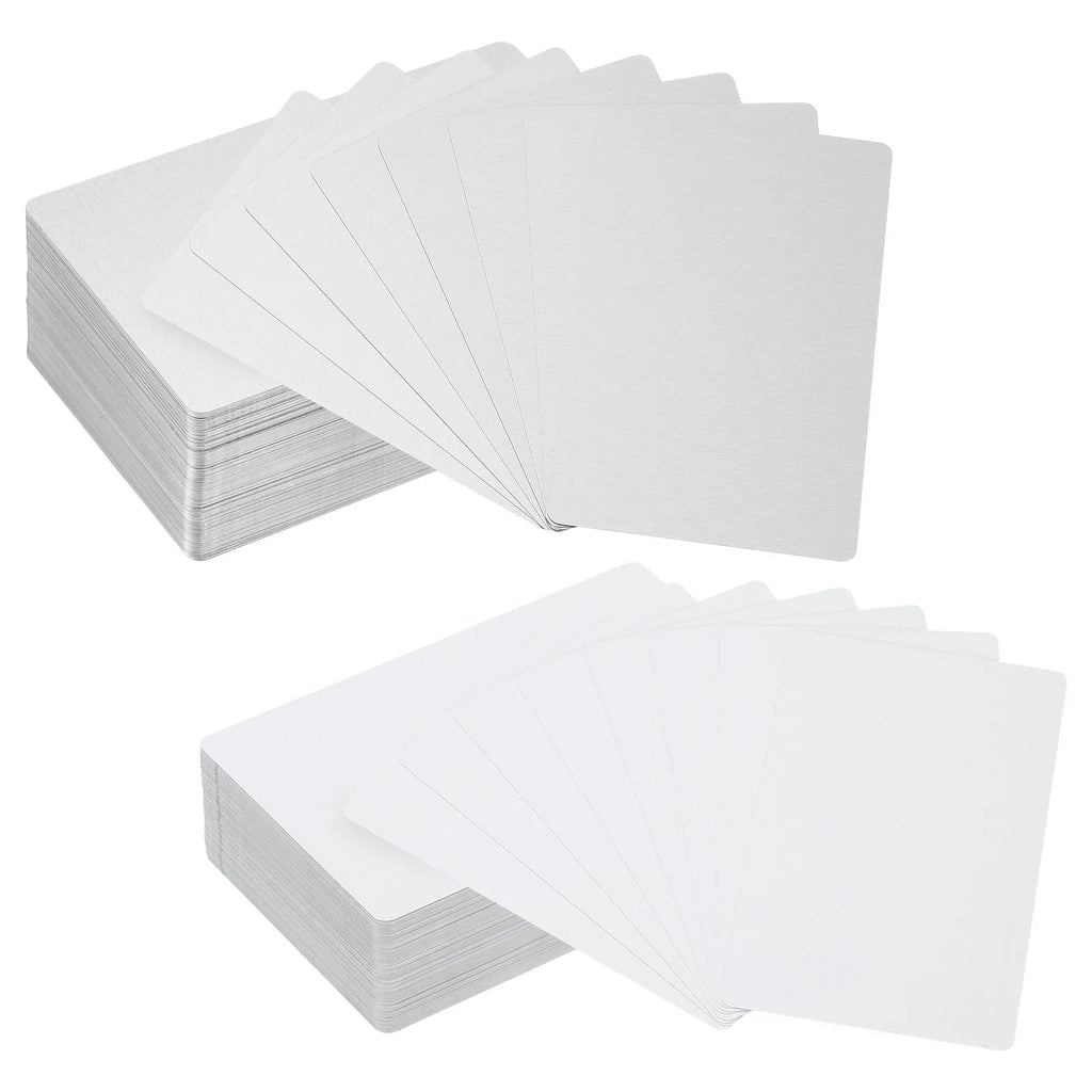Sublimation Metal Business Cards – Blank Aluminium Printable Name Cards | White & Silver