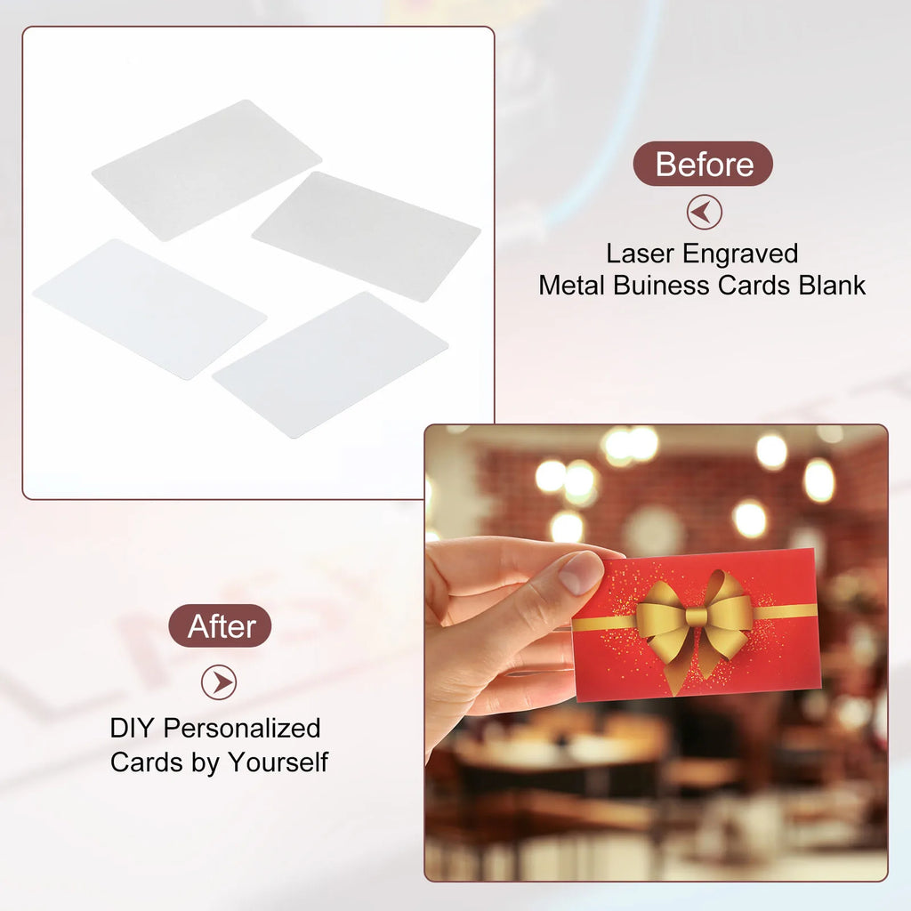 Sublimation Metal Business Cards – Blank Aluminium Printable Name Cards | White & Silver