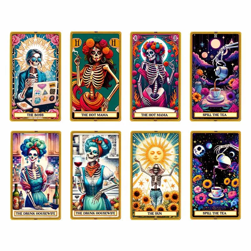DTF Transfer Tarot Cards Sticker For Clothing Iron On Patch On T Shirts Fashion Women Heat Transfer Sticker DIY Custom