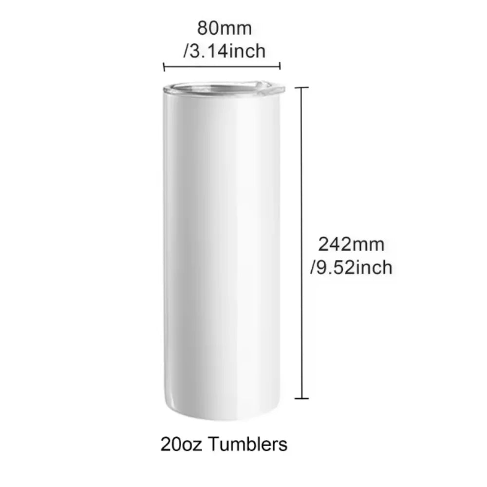 HTVRONT 20oz Sublimation Tumblers Bulk – Skinny Stainless Steel Insulated Cups | 24/48 Pack