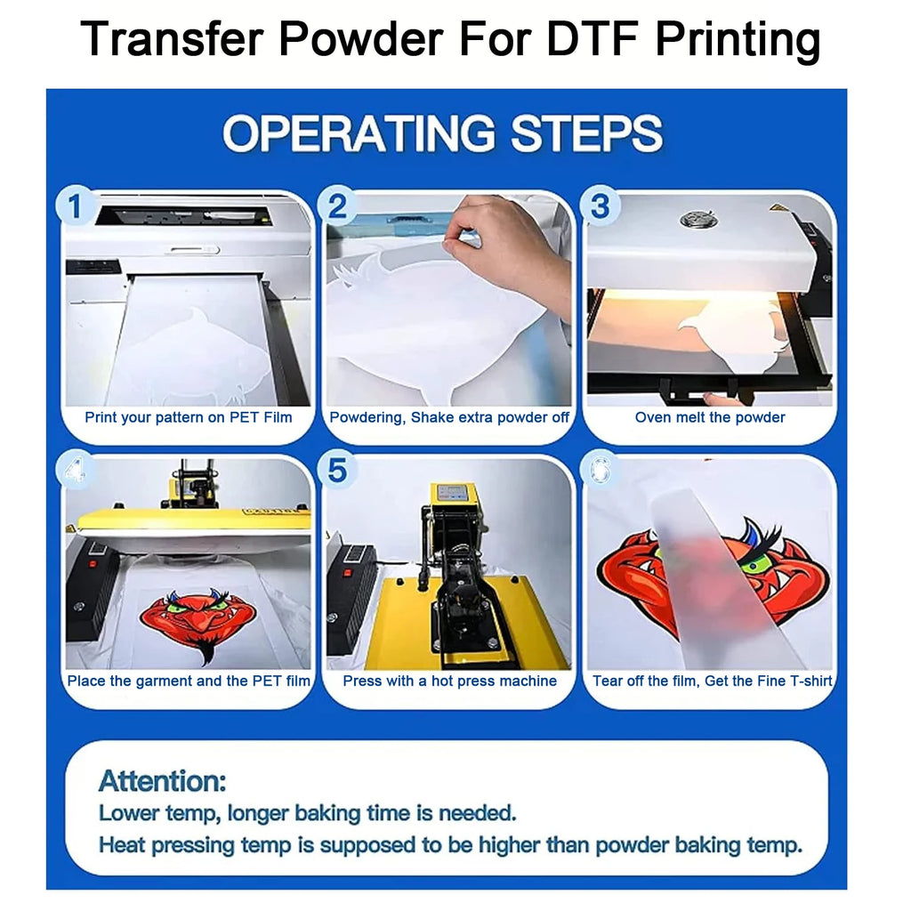 300g DTF Powder Hot Melt DTF Transfer Adhesive Powder For DTF Transfer InkPowder For Direct To Film Printing On All Fabric
