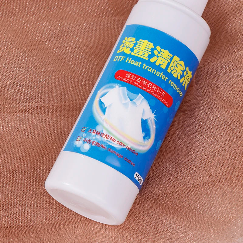DTF Remover Direct To Film Printing Cleaning Liquid Pattern Remove Solution Adhesive Powder Remover Liquid Vinyl Glue Remover