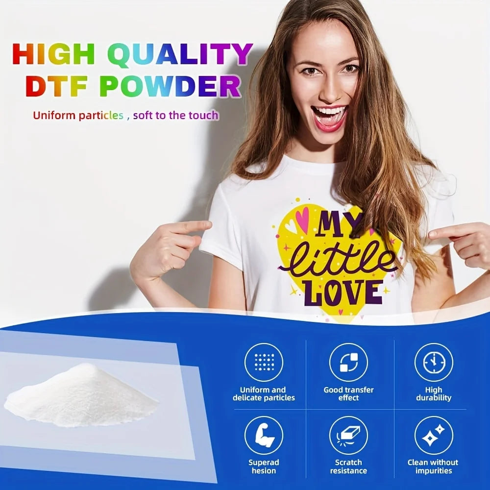 300g DTF Powder Hot Melt DTF Transfer Adhesive Powder For DTF Transfer InkPowder For Direct To Film Printing On All Fabric