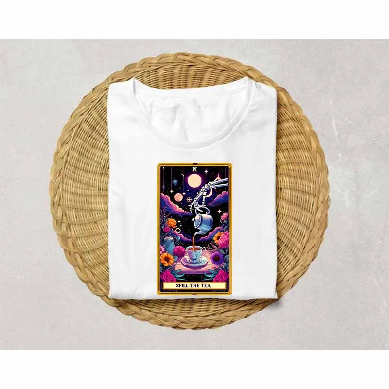 DTF Transfer Tarot Cards Sticker For Clothing Iron On Patch On T Shirts Fashion Women Heat Transfer Sticker DIY Custom