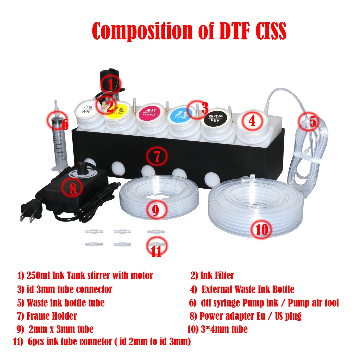 L18050 DTF CISS ET 8550 DTF Conversion  Kit ET 18100 L8050  8500  DTF White Ink Circulation Dft Ciss