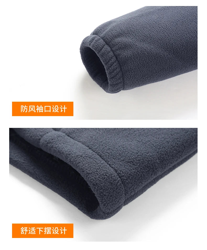2026 New Style Men's Polar Fleece Jacket Coat Autumn Winter Thicken Windproof Stand-up Collar Cardigan Sweatshirts Men Clothing