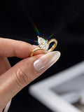 1CT Classical Certified Marquise Moissanite Diamond Ring For Women 925 Sterling Silver High Quality Wedding Jewelry
