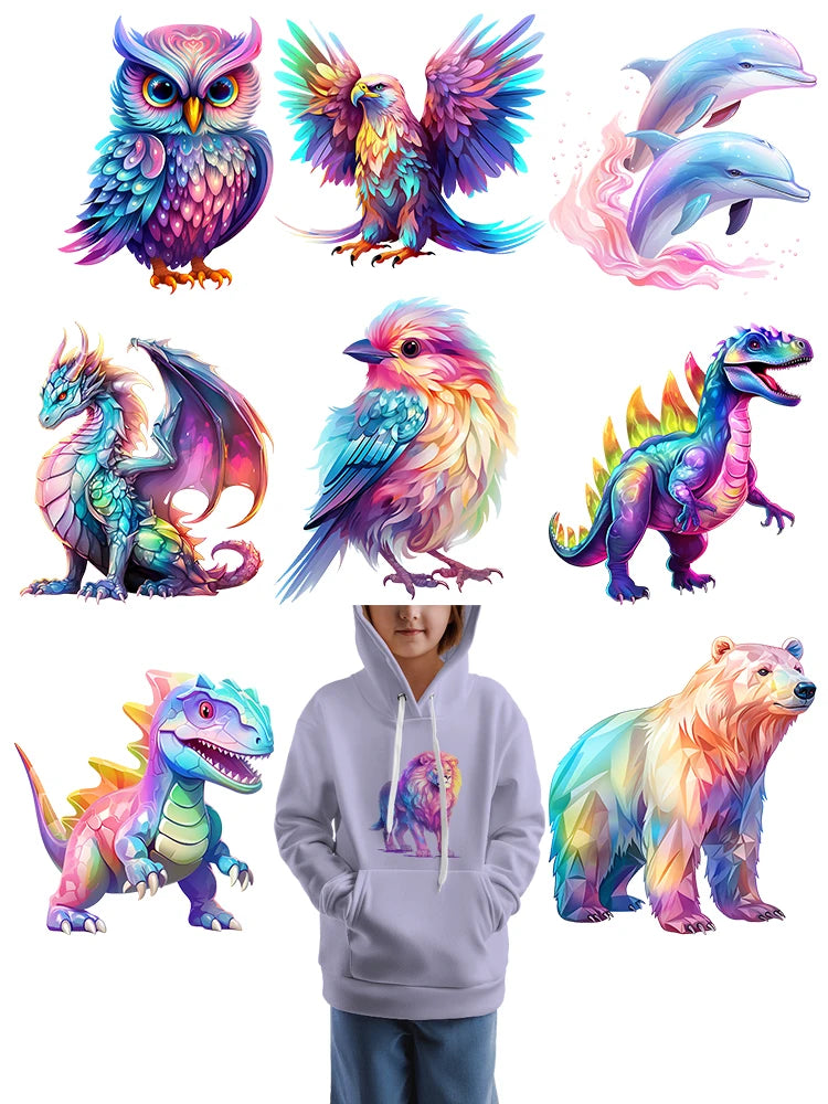 Sublimation Magical Animals Heat Transfer Stickers for Kids Clothes – Cartoon Animal Prints