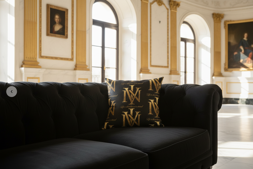 Pillow Black Sofa Bright Room